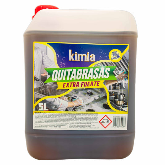 KIMIA - Quita Grasas Extra Fuerte 5L | Quitagrasas Concentrado | Desengrasante Profesional | Potente y Versátil | Desengrasante para Diversas Superficies | Alta Eficacia