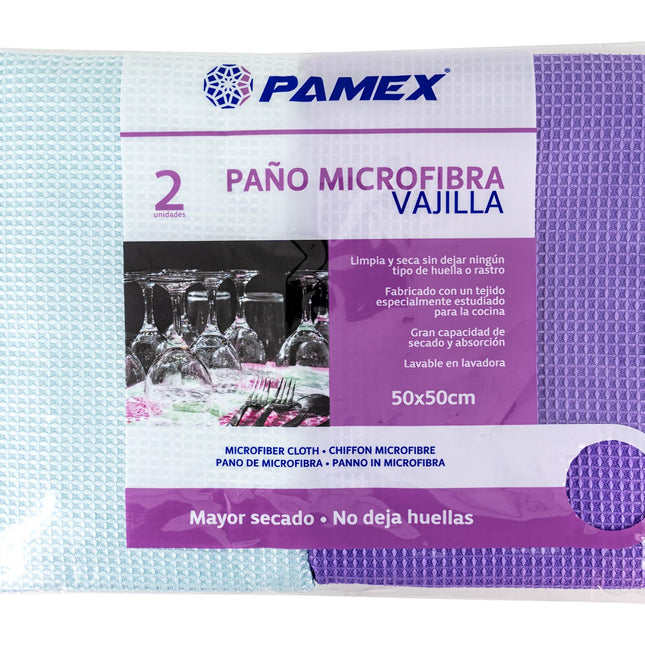Paño Microfibra Vajilla 50X50Cm Set 2