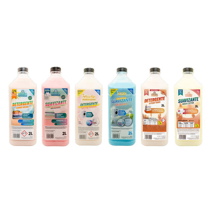 Pack 3 Estaciones KIMIA formato 2 litros - 3 detergentes y 3 suavizantes
