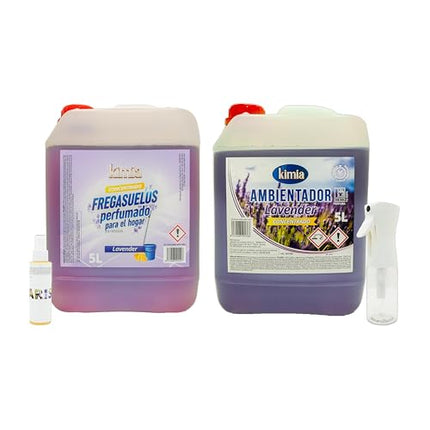 KIMIA · Pack Sensorial Lavender · Fregasuelos 5L + Ambientador 5L + Atomizador + Petite