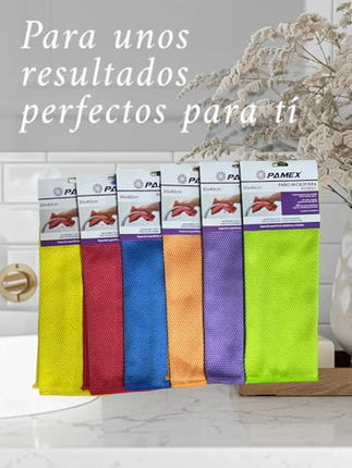 KIMIA · 6 Paños Microfibra 30x40 Especial Cristales