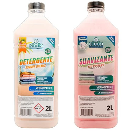 KIMIA · Pack Detergente Summer Dreams 2L + Suavizante Milkshake 2L
