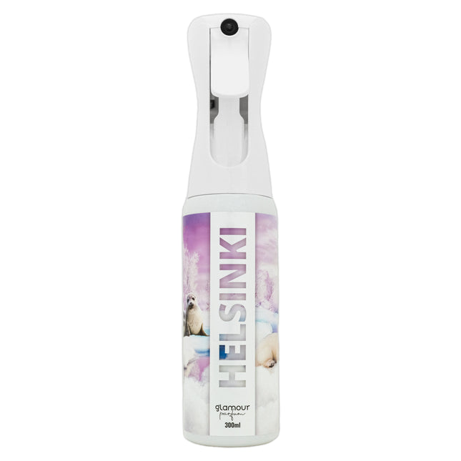GLAMOUR PARFUM - Ambientador de Hogar Helsinki - 300 ml - Pulverizador con Aroma Cítrico Afrutado - Ambientador Textil en Spray - para Pulverizar en la Cama o en Cortinas - Reutilizable
