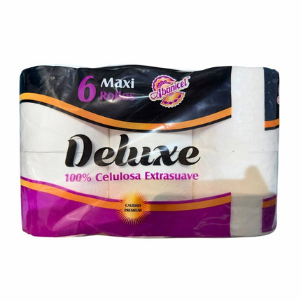 DELUXE - Pack 6 Maxi Papel Higiénico 100% Celulosa Extra Suave