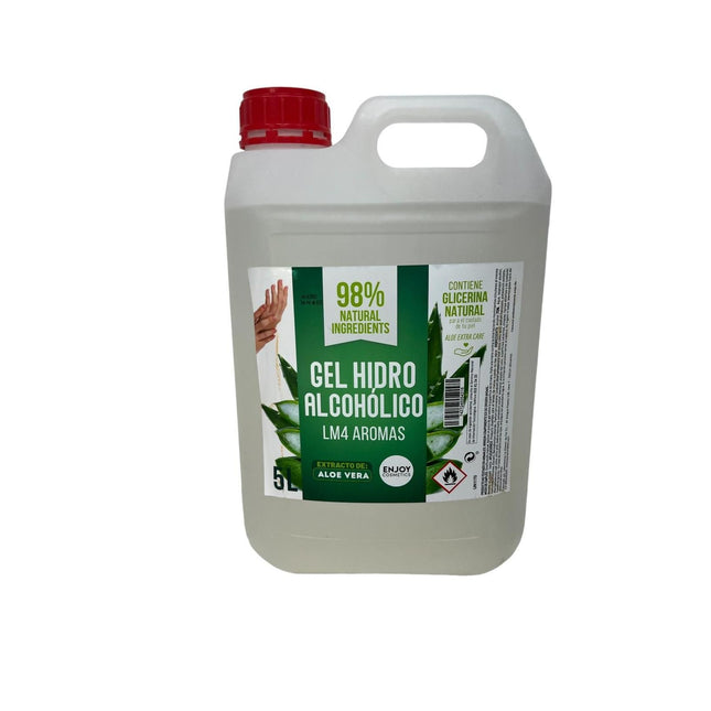 ENJOY COSMETICS | Gel Hidroalcohólico | 70% Alcohol | Con Extracto Natural de Aloe Vera y Glicerina Natural | Cuidado de la Piel | 98% Ingredientes Naturales | Ideal para Casa y Comercios | 5000 ml