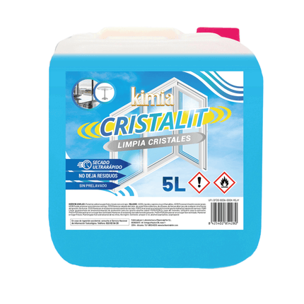 KIMIA CRISTALIT: LIMPIACRISTALES SECADO ULTRA RÁPIDO 5L