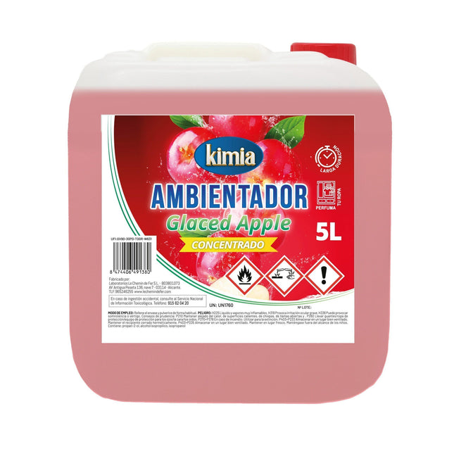KIMIA | Pack Perfumador de Hogar Concentrado | Garrafa + Atomizador | Aroma Manzana Caramelizada | Ambientador Ideal para Hogar, Coche, Comercios y Hostelería | Concentración Alta en Esencias | 5L