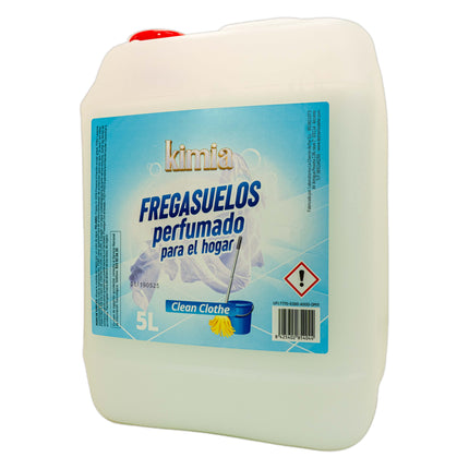 Fregasuelos Profesional Clean Clothe KIMIA | Formato 5L Gran Rendimiento | Limpiador con Aroma a Ropa Limpia y Brillo Intenso