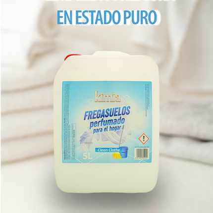 Fregasuelos Profesional Clean Clothe KIMIA | Formato 5L Gran Rendimiento | Limpiador con Aroma a Ropa Limpia y Brillo Intenso