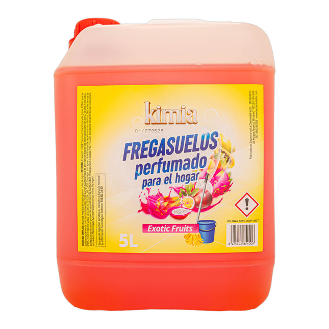 Fregasuelos Profesional Exotic Fruits KIMIA | Formato 5L Gran Rendimiento | Limpiador con Aroma Tropical Intenso y Brillo Espejo
