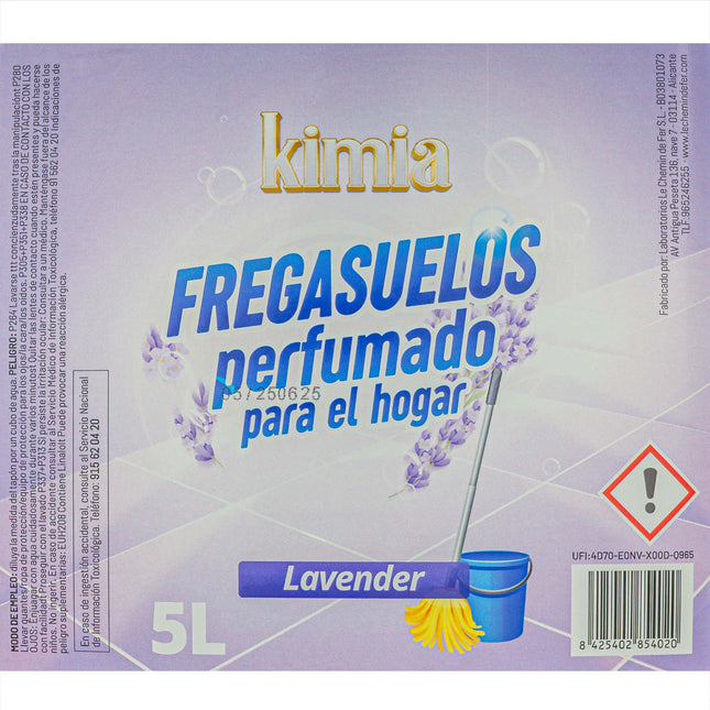 Fregasuelos Profesional Lavender Flower KIMIA | Formato 5L Alto Rendimiento | Limpiador con Aroma a Lavanda Natural y Brillo Duradero