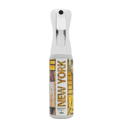 GLAMOUR PARFUM - Ambientador de Hogar New York - 300 ml - Pulverizador con Aroma Amaderado, Dulce y Fresco - Ambientador Textil en Spray - para Pulverizar en la Cama o en Cortinas - Reutilizable