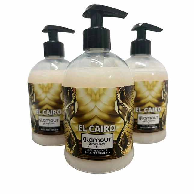 GLAMOUR PARFUM - Jabón de Manos Perfumado El Cairo Cosmético 3 uds x 500 ml | Ph Neutro con Emolientes Naturales para el Cuidado de la Piel