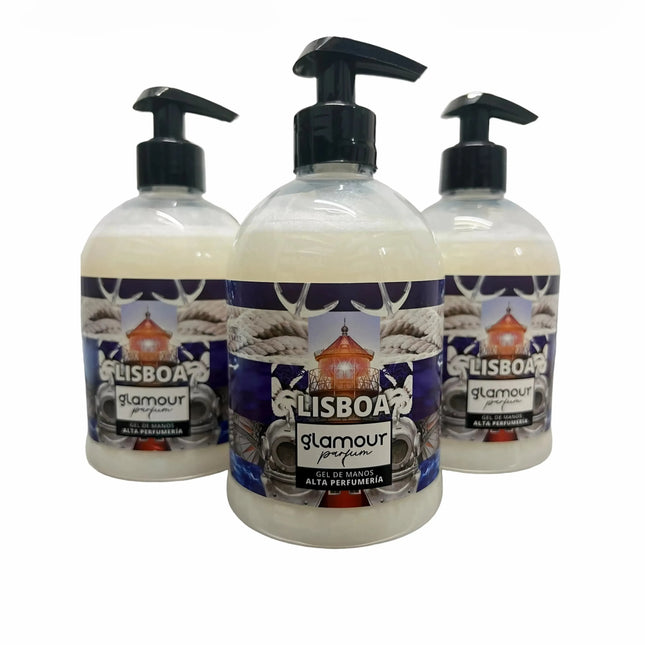 GLAMOUR PARFUM - Jabón de Manos Perfumado Lisboa Cosmético 3 uds x 500 ml | Ph Neutro con Emolientes Naturales para el Cuidado de la Piel
