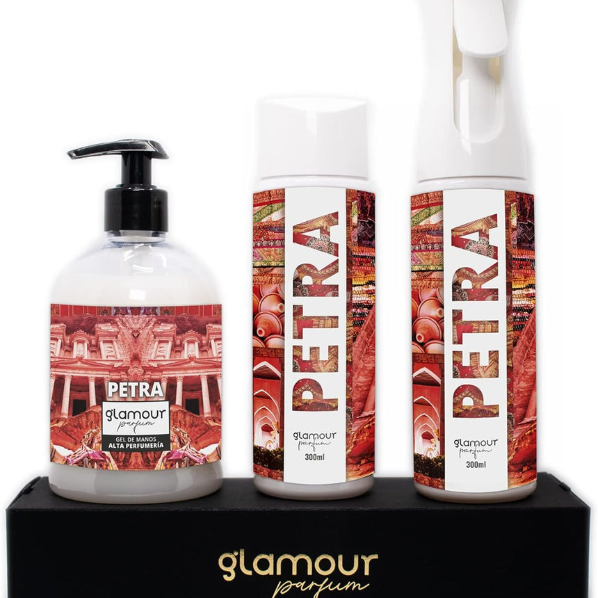 KIMIA Glamour Parfum · Pack Ambientador + Recambio + Jabón · Petra