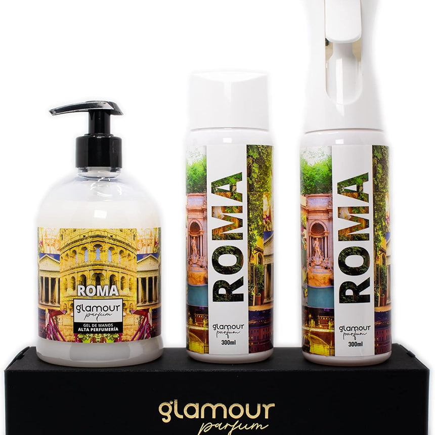 KIMIA Glamour Parfum · Pack Ambientador + Recambio + Jabón · Roma