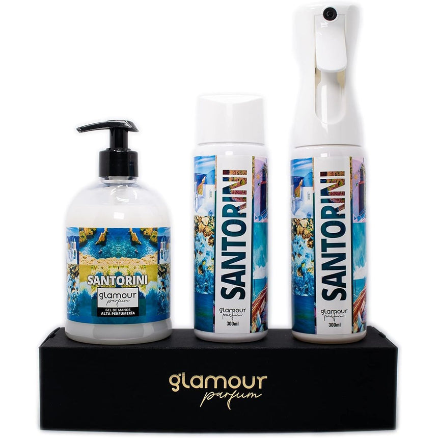 KIMIA Glamour Parfum · Pack Ambientador + Recambio + Jabón · Santorini