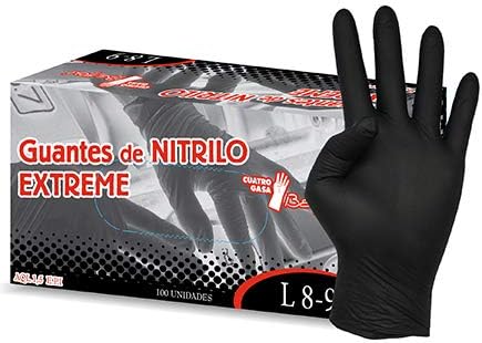 Guantes Nitrilo Negro Extreme · 100 uds · Talla S