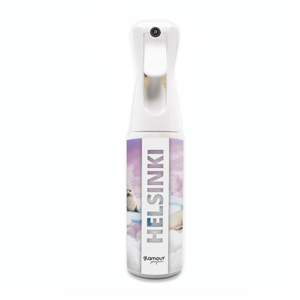GLAMOUR PARFUM - Ambientador de Hogar Helsinki - 300 ml - Pulverizador con Aroma Cítrico Afrutado - Ambientador Textil en Spray - para Pulverizar en la Cama o en Cortinas - Reutilizable