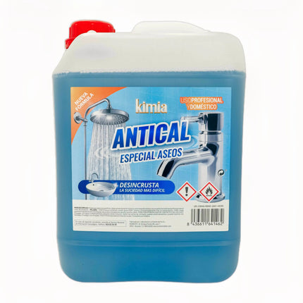KIMIA - Antical Especial Aseos y Baños 5L | Desincrustante Profesional y Doméstico | Elimina la Suciedad más Difícil Causada por la Acumulación de Cal | Limpieza Ultraeficaz | Fórmula Concentrada