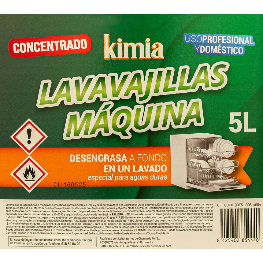 KIMIA · Detergente Lavavajillas Concentrado Máquina · 5L