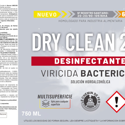 KIMIA · Dry Clean Desinfectante · Super Pack 2 x 750 ml