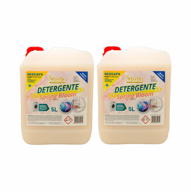 KIMIA - Detergente para Ropa PoweMax 2 x 5L | con Microcápsulas Perfumantes | Quitamanchas | Adecuado para Ropa Blanca y de Color | Fragancia Intensa | Para Todo Tipo de Tejidos | Limpieza Profunda