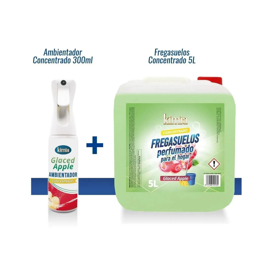 KIMIA · Fregasuelos Concentrado Glazed Apple 5L + Atomizador 300 ml