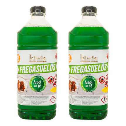 KIMIA - Fregasuelos Profesional 2 x 2L | Limpiasuelos Mascotas | Friegasuelos Concentrado con Esencia de Arbol de Té | Especial Perros | Todo Tipo de Superficies | Limpieza Profunda | Sin Aclarado