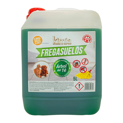 KIMIA - Fregasuelos Profesional 5L | Limpiasuelos Mascotas | Repelente Insectos | Friegasuelos Concentrado con Esencia de Arbol de Té | Especial Perros y Gatos | Multisuperficie | Limpieza Profunda
