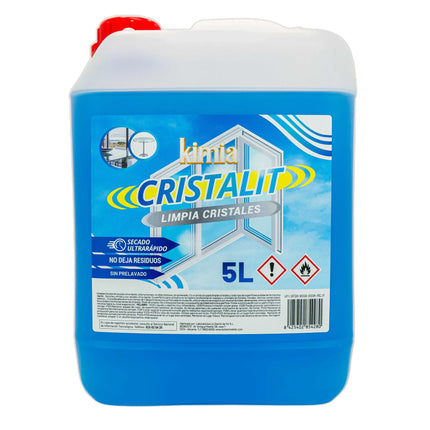 KIMIA - Limpia Cristales Cristalit 5L | Secado Ultrarrápido | Limpieza Profunda | Para Cristales, Espejos y Ventanas | para Superficies de Vidrio | Evita Formación de Marcas y Residuos