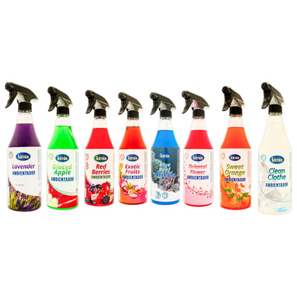 KIMIA - Pack Ambientadores Rociadores – 8 Fragancias Kimia 750 ml | Neutraliza olores | Fragancia Duradera | Frescura Total | Apto Textiles | Pulverizador Ergonómico