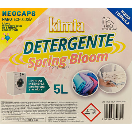 KIMIA - Pack Detergente Concentrado Spring Bloom + Suavizante Concentrado Mimoso 5L con Bomba | Limpieza Profunda | Fragancia Primaveral y Duradera | Protege Color de la Ropa | Suavidad y Frescor