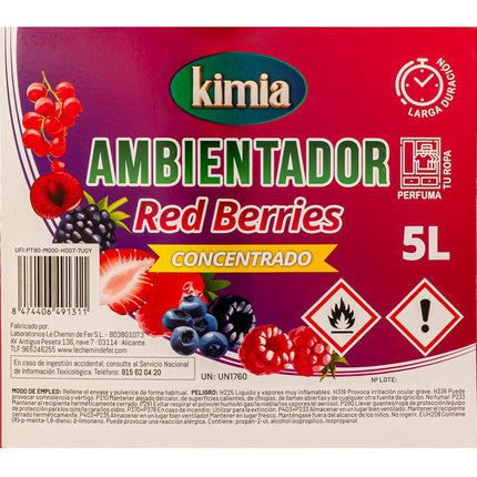 KIMIA | Pack Fregasuelos Red Berries 5 L + Atomizador 300 ml – Aroma Frutos Rojos
