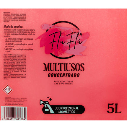 KIMIA - Pack I Love FLUFLÚ Max | Pink 5 L + Neutro 5 L | Fórmula Concentrada | Limpieza Profunda | Multiusos | Suelos, Paredes y Limpia Cristales | Fragancia Duradera