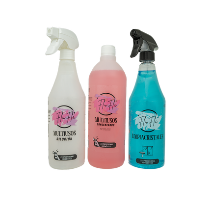 KIMIA - Pack I Love FLUFLÚ Max | Pink 5 L + Neutro 5 L | Fórmula Concentrada | Limpieza Profunda | Multiusos | Suelos, Paredes y Limpia Cristales | Fragancia Duradera