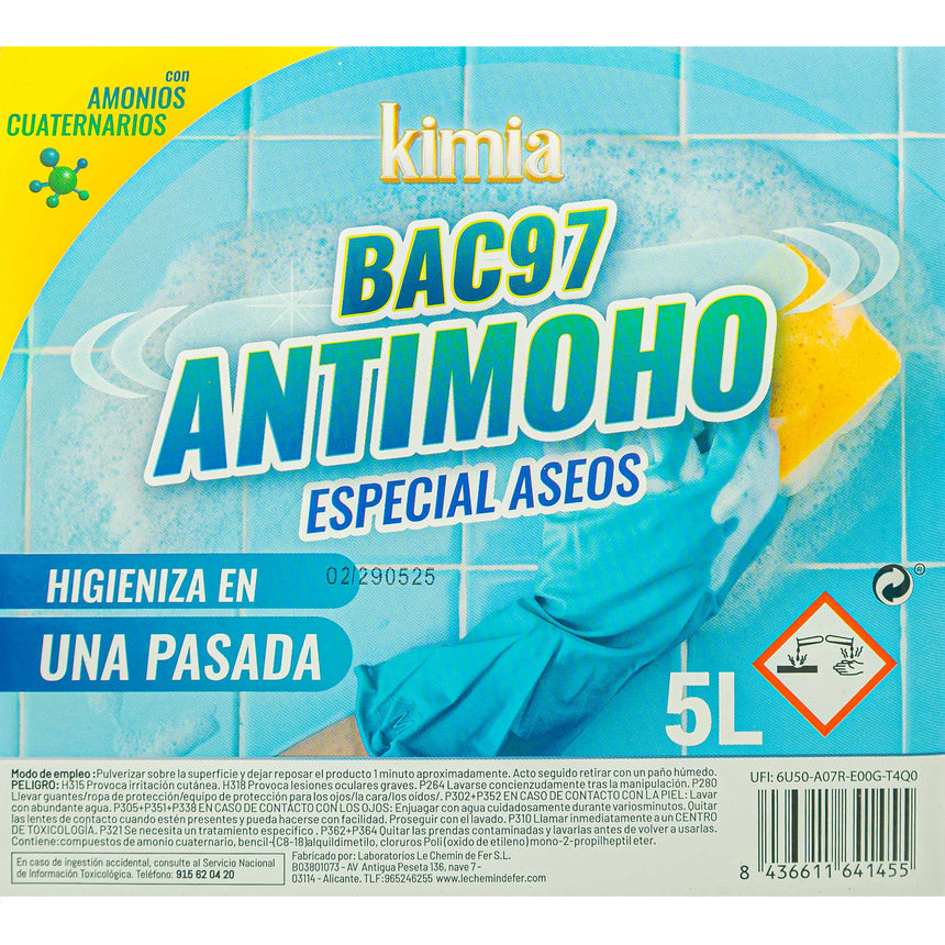 KIMIA · Limpiador Aseos y Baños BAC97 Antimoho · 5L