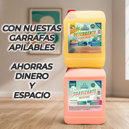 KIMIA · Pack Premium 2en1 Detergente Summer Dreams + Suavizante Milkshake · 2 x 5L