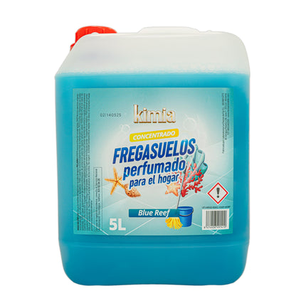 KIMIA - Pack Sensorial Concentrado Blue Reef | Ambientador 5L+ Fregasuelos 5L | Fragancia Duradera Aroma Marino | Fórmula Concentrada | Limpiador de Suelo | Limpieza Profunda