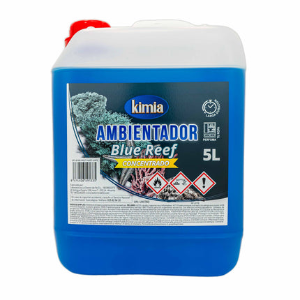 KIMIA - Pack Sensorial Concentrado Blue Reef | Ambientador 5L+ Fregasuelos 5L | Fragancia Duradera Aroma Marino | Fórmula Concentrada | Limpiador de Suelo | Limpieza Profunda