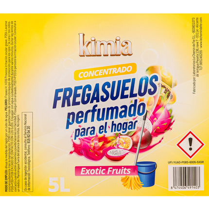 KIMIA - Pack Sensorial Concentrado Exotics Fruits | Ambientador 5L+ Fregasuelos 5L | Fragancia Duradera Frutas Exóticas | Fórmula Concentrada | Limpiador de Suelo | Limpieza Profunda