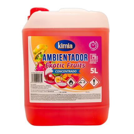 KIMIA - Pack Sensorial Concentrado Exotics Fruits | Ambientador 5L+ Fregasuelos 5L | Fragancia Duradera Frutas Exóticas | Fórmula Concentrada | Limpiador de Suelo | Limpieza Profunda