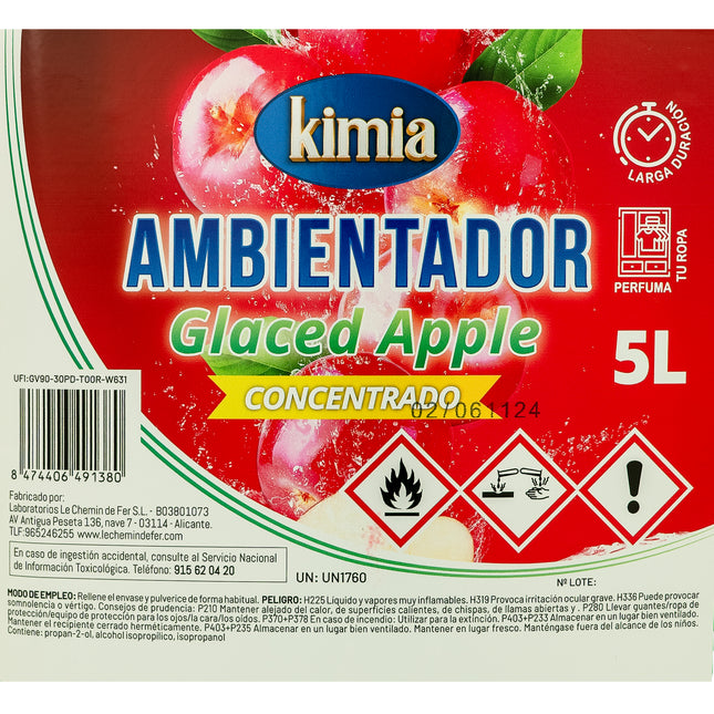 KIMIA - Pack Sensorial Concentrado Glaced Apple | Ambientador 5L+ Fregasuelos 5L | Fragancia Duradera | Fórmula Concentrada | Limpiador de Suelo | Limpieza Profunda