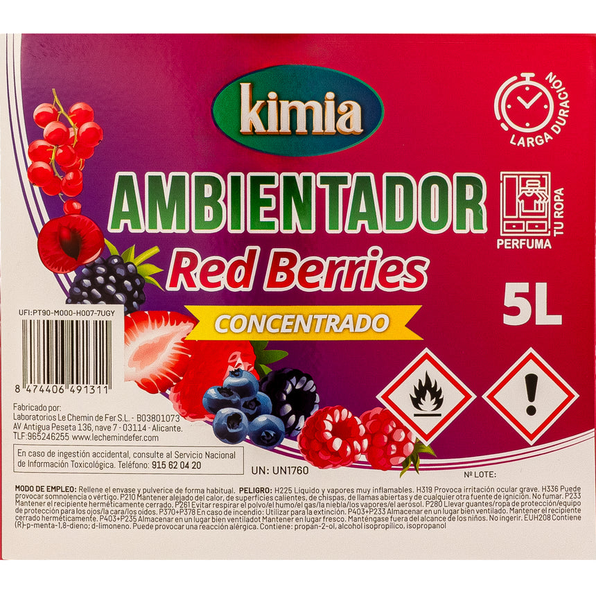 KIMIA · Pack Sensorial Red Berries · Ambientador 5L + Fregasuelos 5L