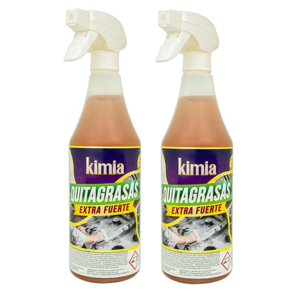 KIMIA - Quita Grasas Extra Fuerte Pack 2 x 750 ml | Quitagrasas Concentrado | Desengrasante Profesional | Potente y Versátil | Desengrasante para Barbacoas y Planchas | Alta Eficacia
