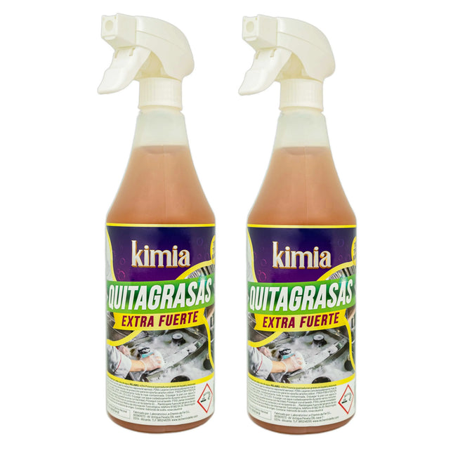 KIMIA - Quita Grasas Extra Fuerte Pack 2 x 750 ml | Quitagrasas Concentrado | Desengrasante Profesional | Potente y Versátil | Desengrasante para Barbacoas y Planchas | Alta Eficacia