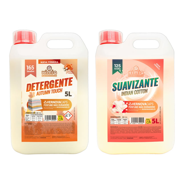 KIMIA · Pack Detergente Autumn Touch + Suavizante Indian Cotton