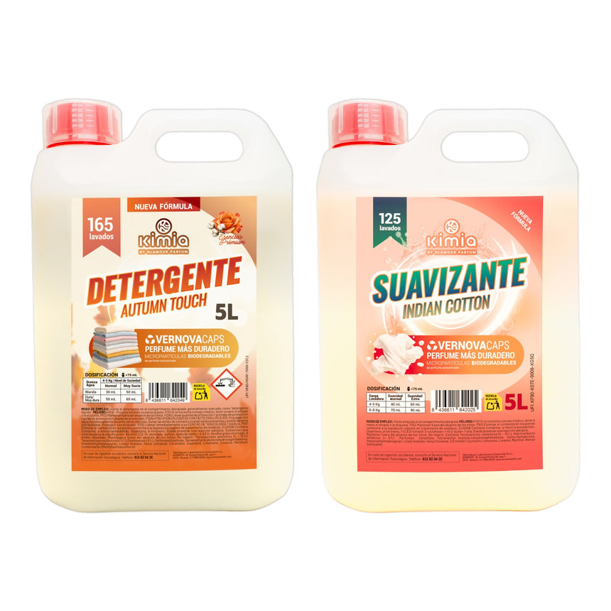 KIMIA · Pack Detergente Autumn Touch + Suavizante Indian Cotton