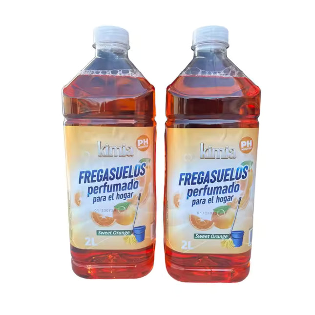 KIMIA PACK 2 FREGASUELOS PERFUMADO PARA EL HOGAR SWEET ORANGE 2 Litros