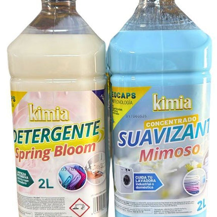 PACK KIMIA DETERGENTE CONCENTRADO SPRING BLOOM 2 L + SUAVIZANTE CONCENTRADO MIMOSO 2 L